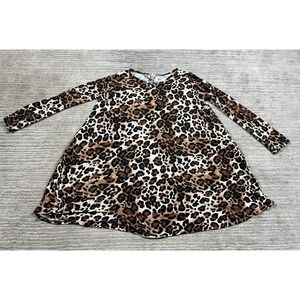 Pomelo Tunic Top Womens‎ Large Multicolor Animal Print 3/4 Sleeve Rayon Blend
